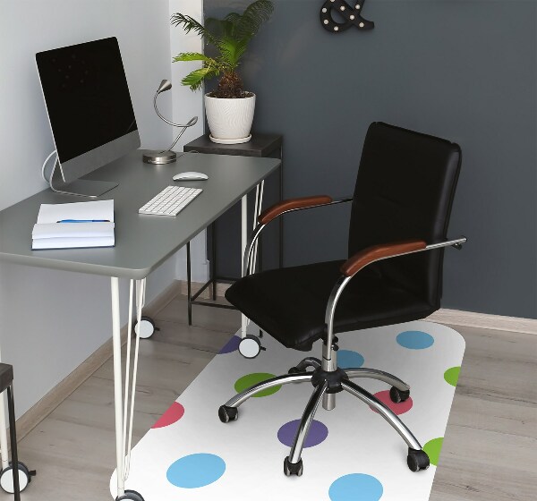Office chair mat colored dots