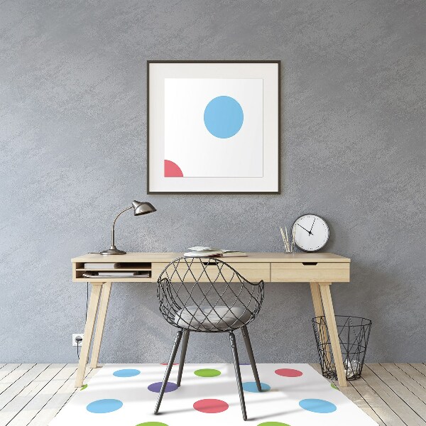 Office chair mat colored dots