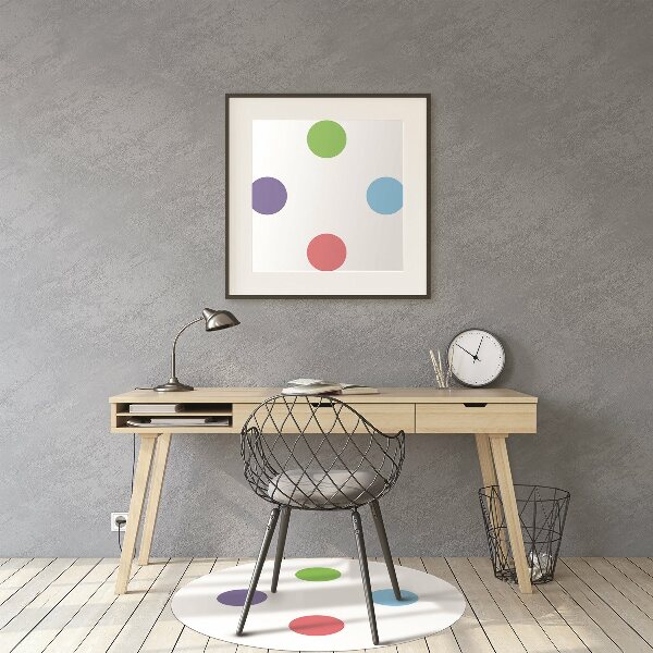 Office chair mat colored dots