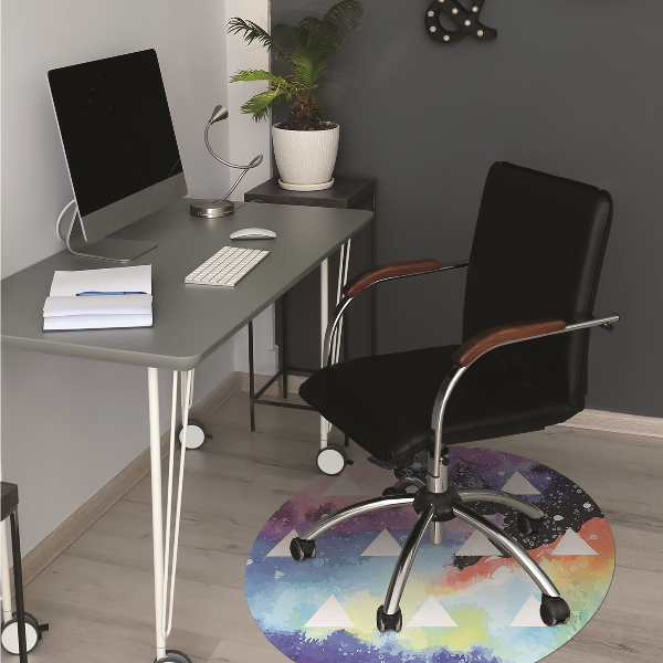 Office chair floor protector space triangles