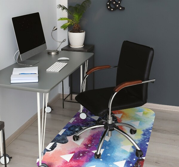 Office chair floor protector space triangles