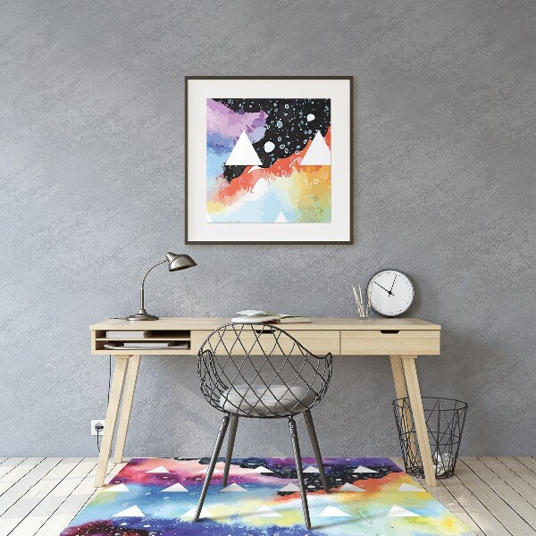 Office chair floor protector space triangles
