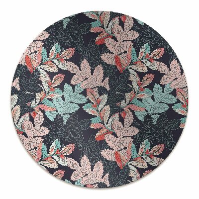 Office chair floor protector leafy pattern