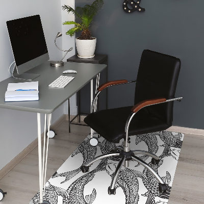 Office chair mat Koi fish