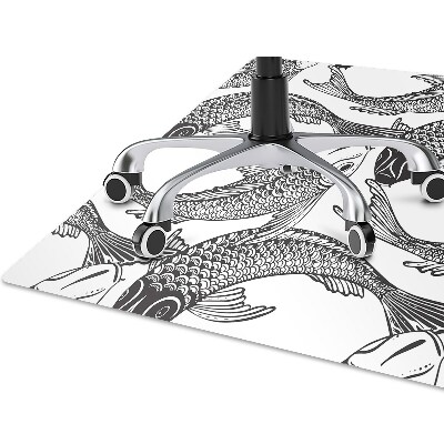 Office chair mat Koi fish