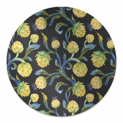 Chair mat floor panels protector artichoke flowers