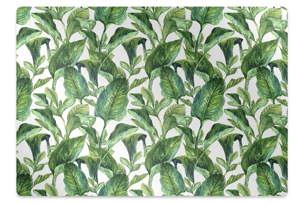 Office chair mat tropical leaves