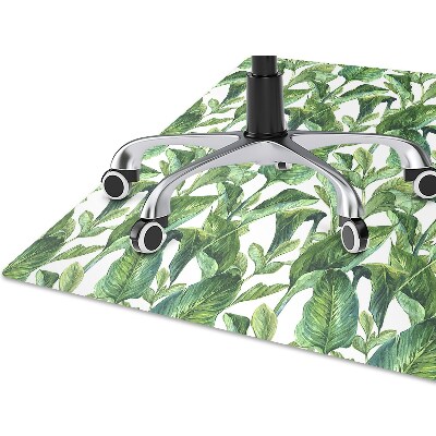 Office chair mat tropical leaves