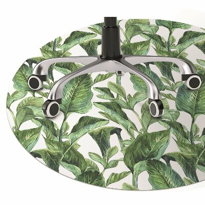 Office chair mat tropical leaves