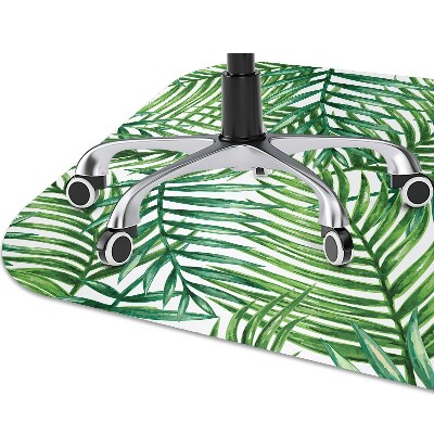 Office chair mat exotic leaves