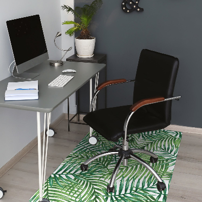 Office chair mat exotic leaves