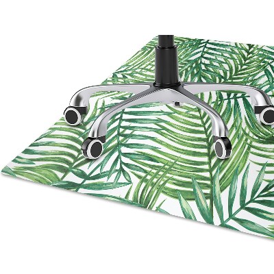 Office chair mat exotic leaves