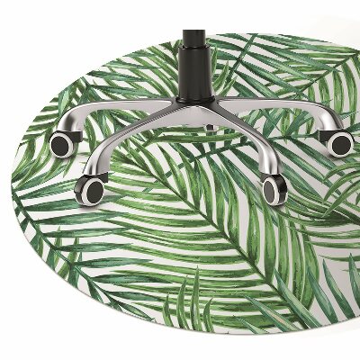 Office chair mat exotic leaves