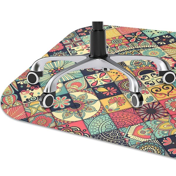 Chair mat floor panels protector ethnic mosaic