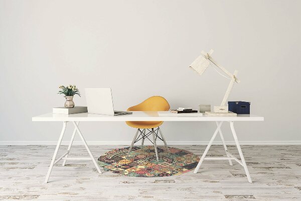 Chair mat floor panels protector ethnic mosaic