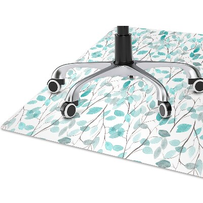 Office chair mat watercolor leaves