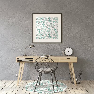 Office chair mat watercolor leaves