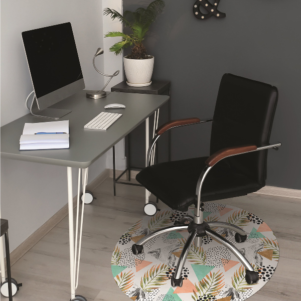 Office chair mat Dots and leaves