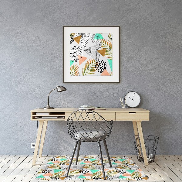 Office chair mat Dots and leaves