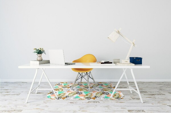 Office chair mat Dots and leaves