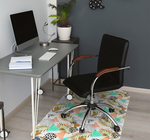 Office chair mat Dots and leaves