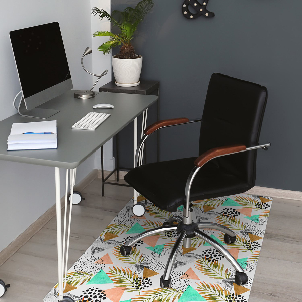 Office chair mat Dots and leaves