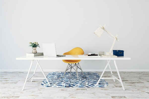 Office chair mat tropical leaves
