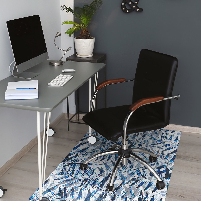 Office chair mat tropical leaves