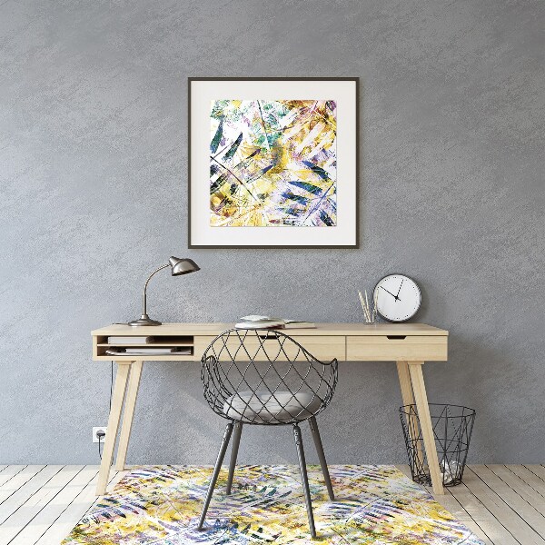 Computer chair mat golden leaves