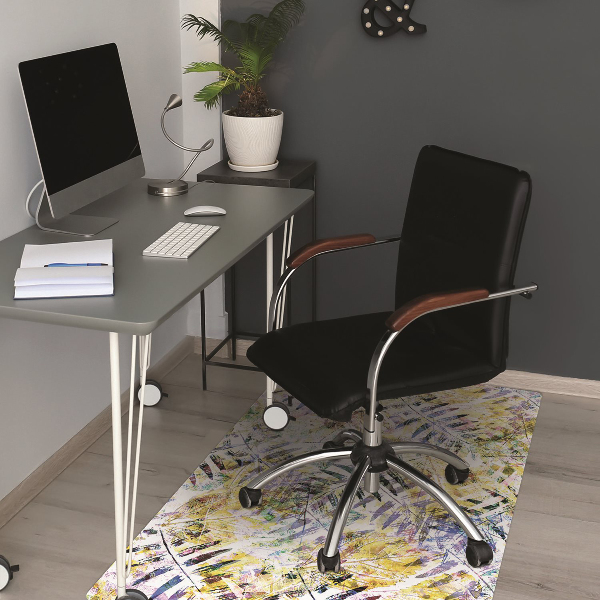 Computer chair mat golden leaves