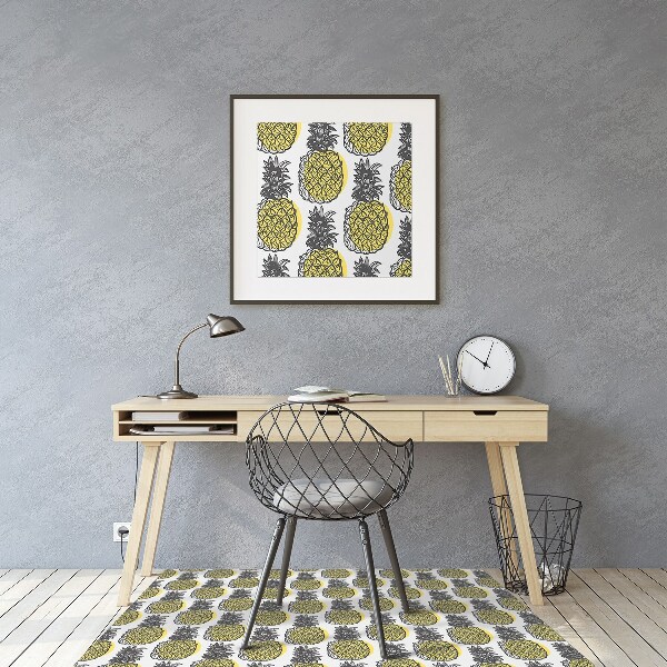 Office chair floor protector pineapple pattern