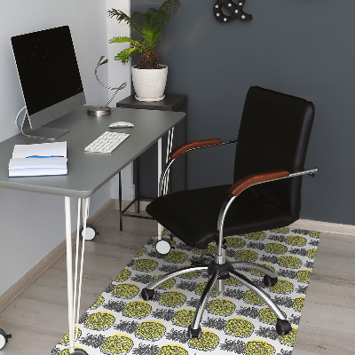 Office chair floor protector pineapple pattern