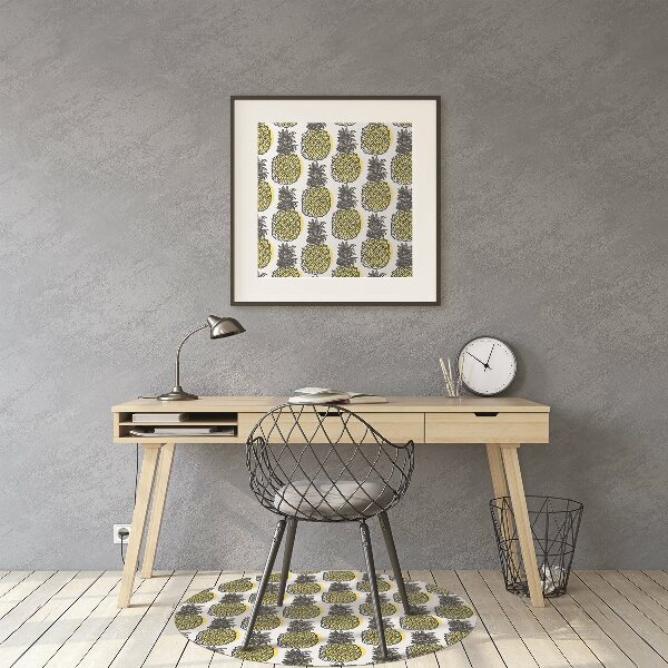 Office chair floor protector pineapple pattern