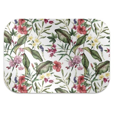 Office chair mat tropical flowers