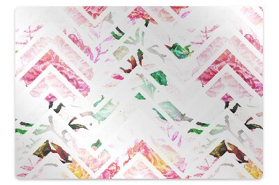 Chair mat floor panels protector floral Chevron