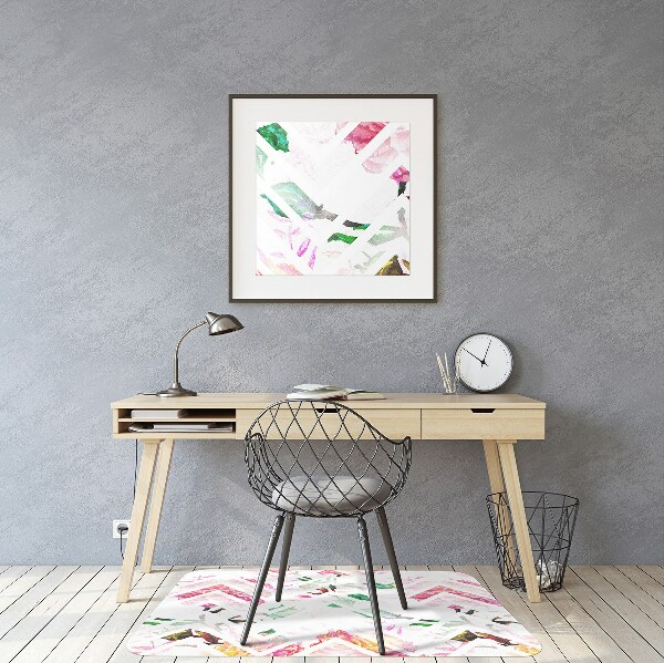 Chair mat floor panels protector floral Chevron