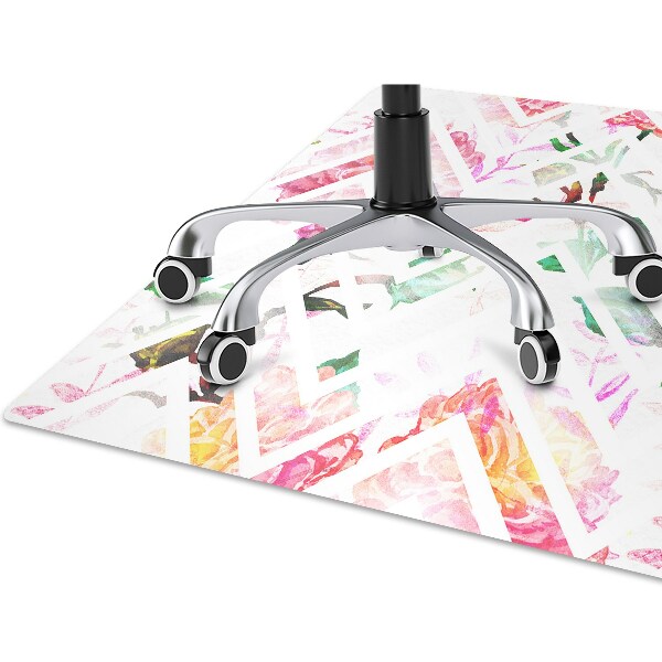 Chair mat floor panels protector floral Chevron