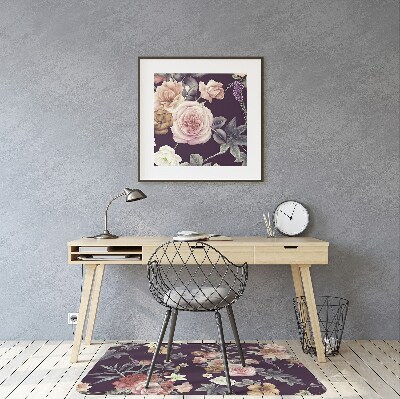 Office chair mat garden flowers