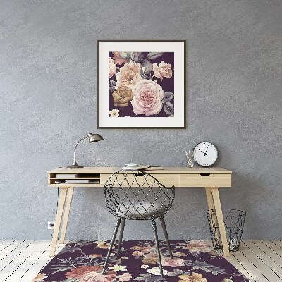 Office chair mat garden flowers