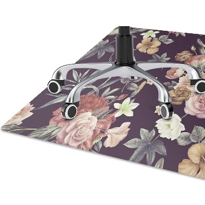 Office chair mat garden flowers