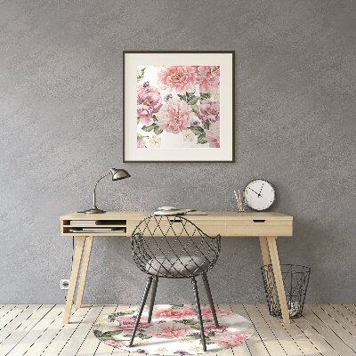 Desk chair mat Art flowers