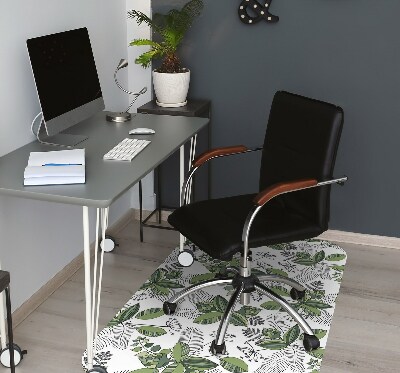 Office chair mat botanical pattern