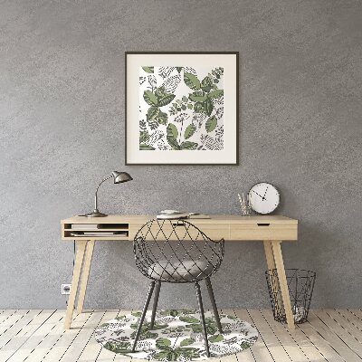 Office chair mat botanical pattern