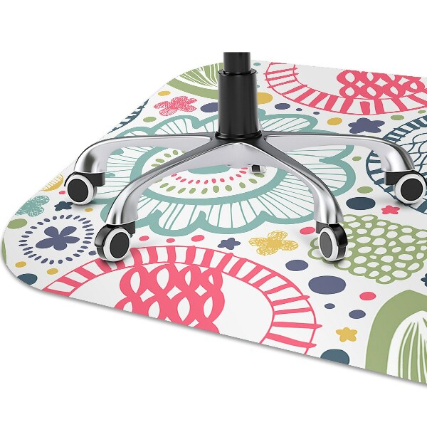 Office chair mat Colorful flowers