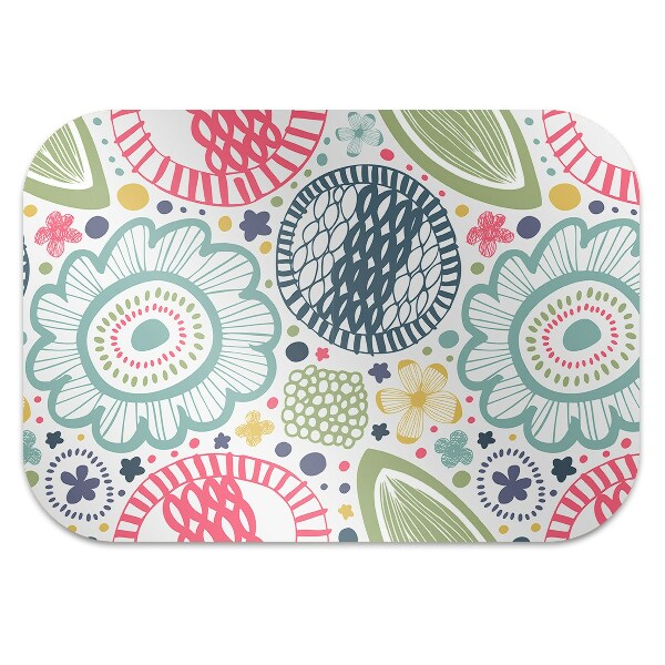 Office chair mat Colorful flowers