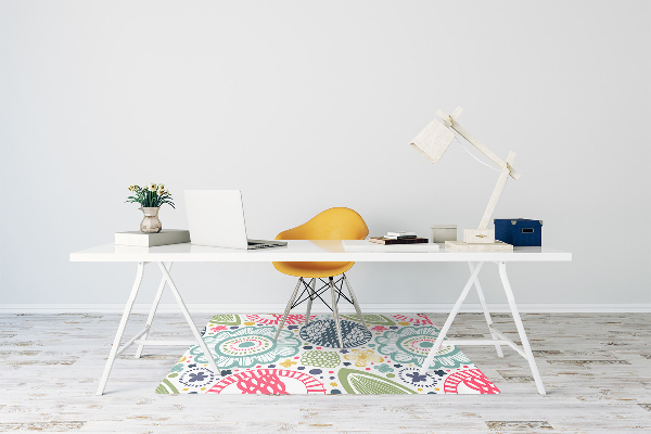 Office chair mat Colorful flowers