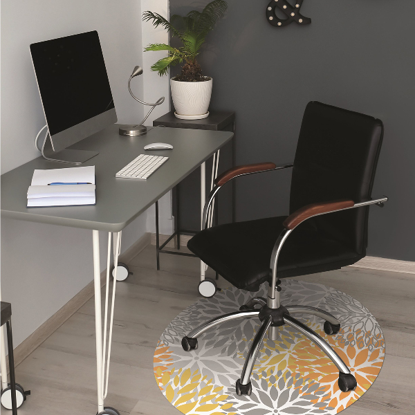 Desk chair mat chrysanthemums