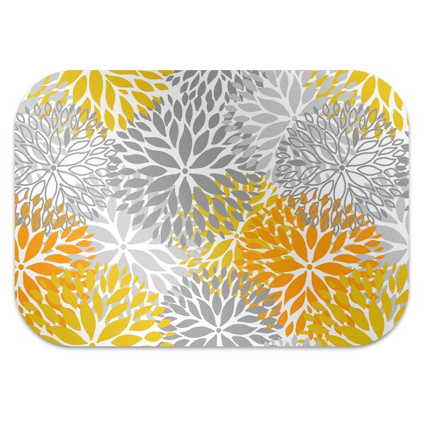 Desk chair mat chrysanthemums