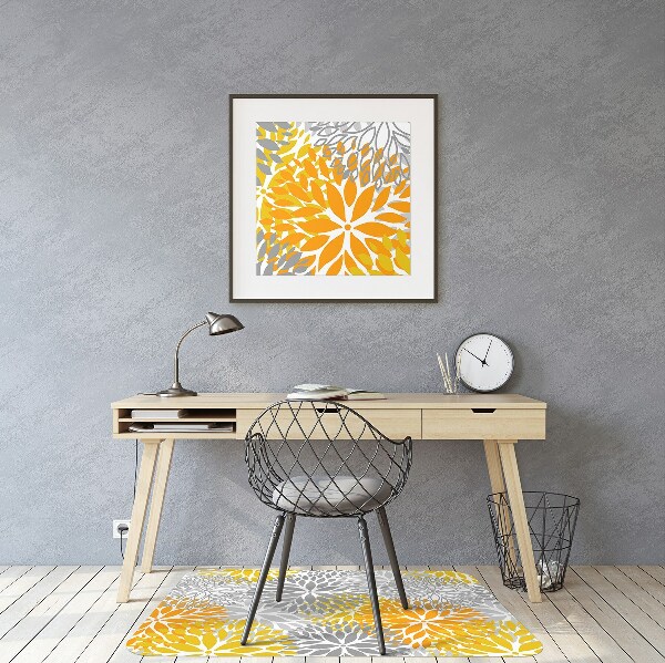 Desk chair mat chrysanthemums