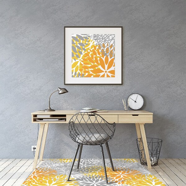 Desk chair mat chrysanthemums